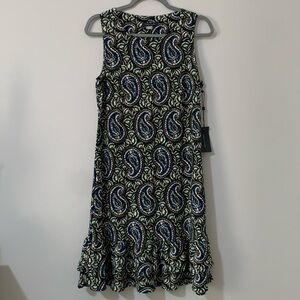 NWT Tommy Hilfiger Paisley Ruffle Tiered Hem Sleeveless Mini Dress